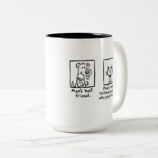 Mok, beste vriend van Man Tweekleurige Koffiemok (Voorkant rechts)