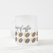 Mok-bewerkbaar met koffieboon matglas koffiemok (Voorkant links)