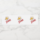 Mok bier en etiket op flesje met schuimwater (Enkel label)