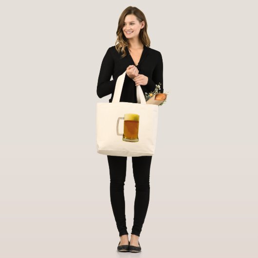 Mok bier grote tote bag (Voorkant (model))