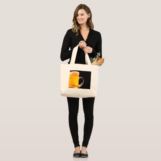 Mok bier grote tote bag (Voorkant (model))