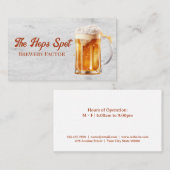 Mok Bier Schuimend | Houtnerf Visitekaartje (Voorkant / Achterkant)