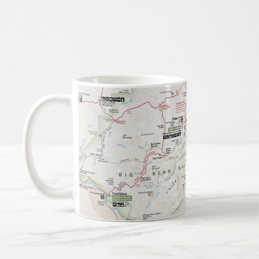 Mok Big Bend (Texas) kaart (Links)