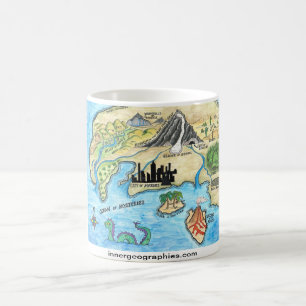 Mok binnenste geografische kaart