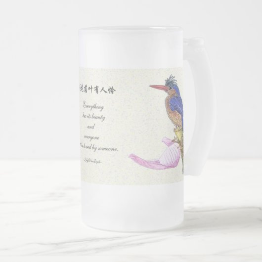 Mok_Bird_Kingfisher Matglas Bierpul (Voorkant rechts)