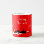 Mok - Black Lab Vrolijk Kerstfeest<br><div class="desc">Mok - Black Lab Merry Christmas ontwerp (rood) van Julie Alvarez</div>