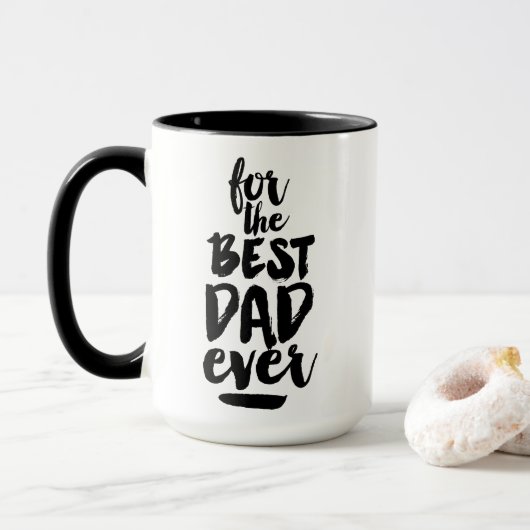 Mok Black White Fathers Day voor beste vader ooit (Met donut)
