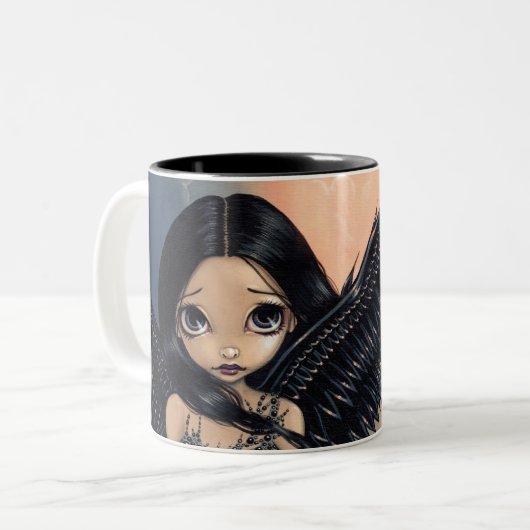 mok "Black Winged Angel" (Voorkant links)