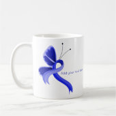 Mok blauw bewustzijn rond koolstofbutterfly-koffie (Links)