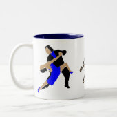 mok blauw met geel gestoord (Links)