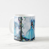 Mok blauw-Romantische vlinderkoffie (Voorkant links)