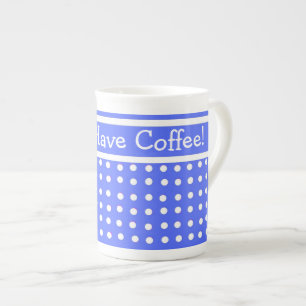 Mok blauw/wit polaire dot beenderen Chinese koffie