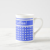 Mok blauw/wit polaire dot beenderen Chinese koffie (Rechts)