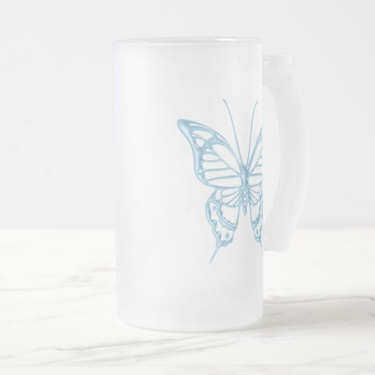 Mok blauwbes vlinder! (Voorkant rechts)