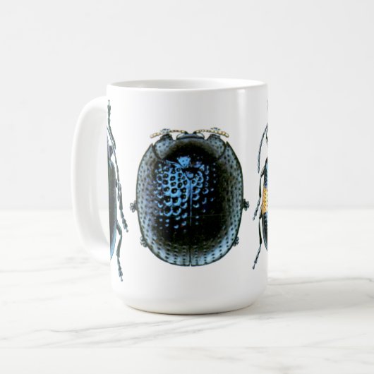 Mok blauwe en gele keel (Voorkant links)