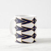 Mok blauwe en gouden Bowties koffie (Voorkant links)