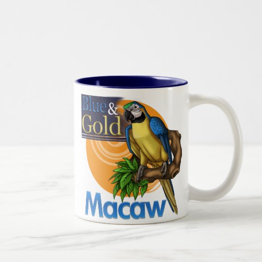 Mok Blauwe en gouden Macaw (Rechts)