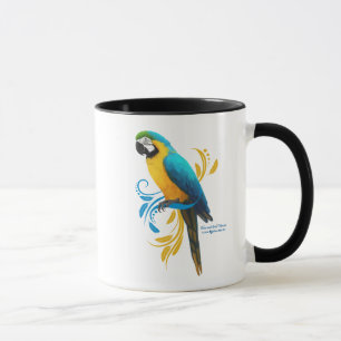 Mok Blauwe en gouden Macaw