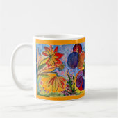 Mok blauwe en oranje bloem (Links)