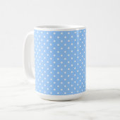 Mok/blauwe en witte pooldots koffiemok (Voorkant links)