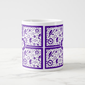 mok blauwe en witte vogel