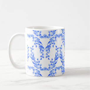 Mok Blauwe en witte Waterverf
