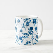 Mok-Blauwe Floral Koffiemok (Voorkant rechts)