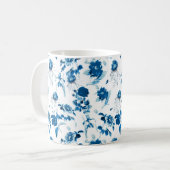 Mok-Blauwe Floral Koffiemok (Voorkant links)