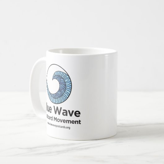 Mok Blauwe golf Briefkaart beweging (Voorkant links)