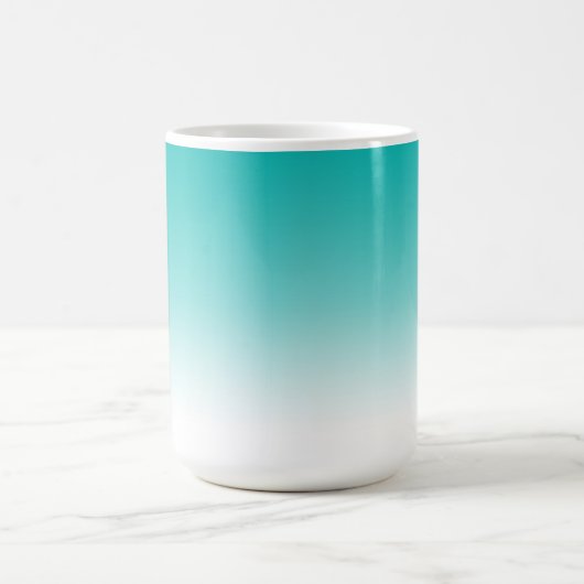 Mok Blauwe gradiënt kleur ombre turquoise (Center)