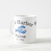 Mok blauwe koffiekzak "Bar Harbour Maine" (Voorkant links)