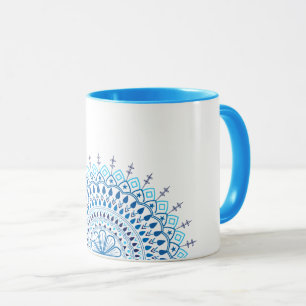 Mok blauwe mandala koffie