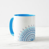 Mok blauwe mandala koffie (Voorkant links)