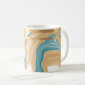 Mok blauwe marmer en goudmageremelkkoffie (Voorkant rechts)