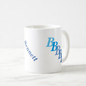 Mok - Blauwe naam en Initialen (Voorkant rechts)