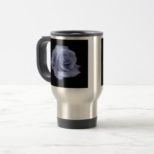 Mok blauwe roos reiswoon (Voorkant links)