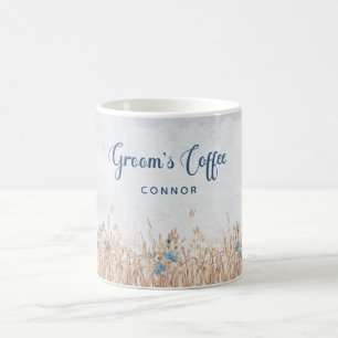 Mok blauwe sierbloemen & Wheat Field Groom