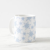 Mok blauwe sneeuwvlokken koffie (Voorkant links)