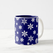 Mok blauwe sneeuwvlokken koffie (Voorkant rechts)