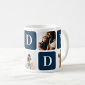 Mok blauwe Vaderdag fotocollage (Voorkant rechts)
