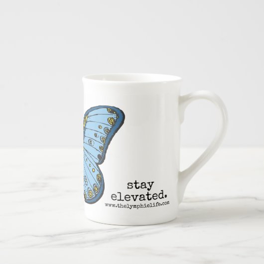 mok Blauwe vlinder "Blijf omhoog" (Rechts)