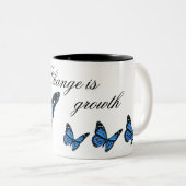 Mok blauwe vlinderkoffie (Voorkant rechts)