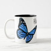Mok blauwe vlinderkoffie (Links)