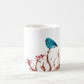 Mok blauwe vogel en bessen koffie (Center)