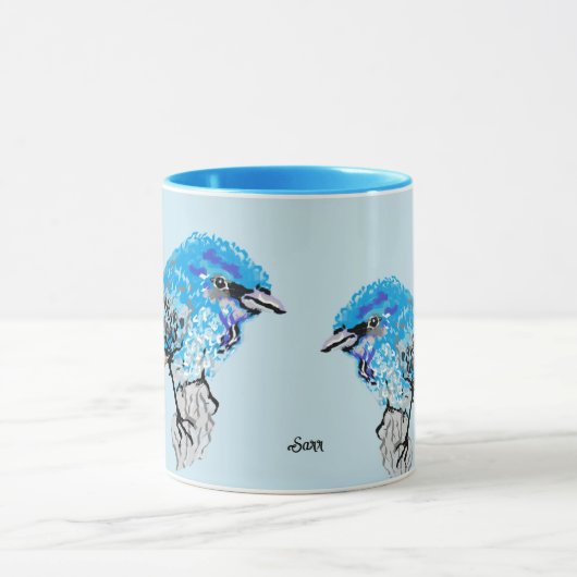 Mok: Blauwe Vogel Mok (Midden)