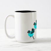 Mok blauwe vogelkoffie (Links)