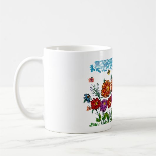 Mok Bloem illustratie Zomer Design (Links)
