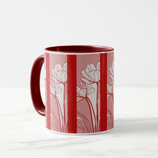 mok bloemen koffie (Voorkant links)