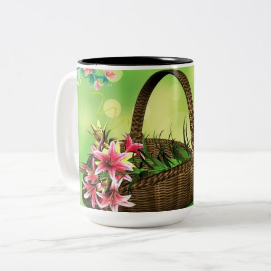 Mok bloemen koffie (Voorkant links)