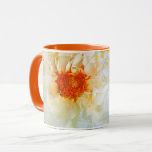 Mok Bloemen Wit Sinaasappel kubist